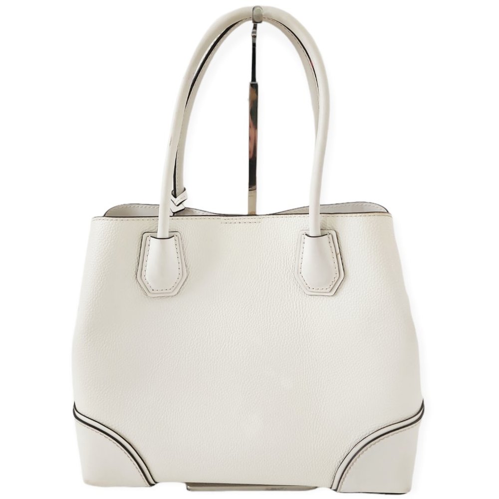 Michael Kors Mercer Gallery Ladies Medium White Leather Tote Bag - Picture 4 of 8